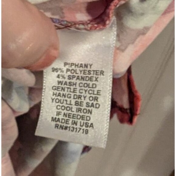 Piphany Burgundy Roses Floral Lex Dress Sz L NWT Career Casual‎ Super Soft Relax - Picture 4 of 4